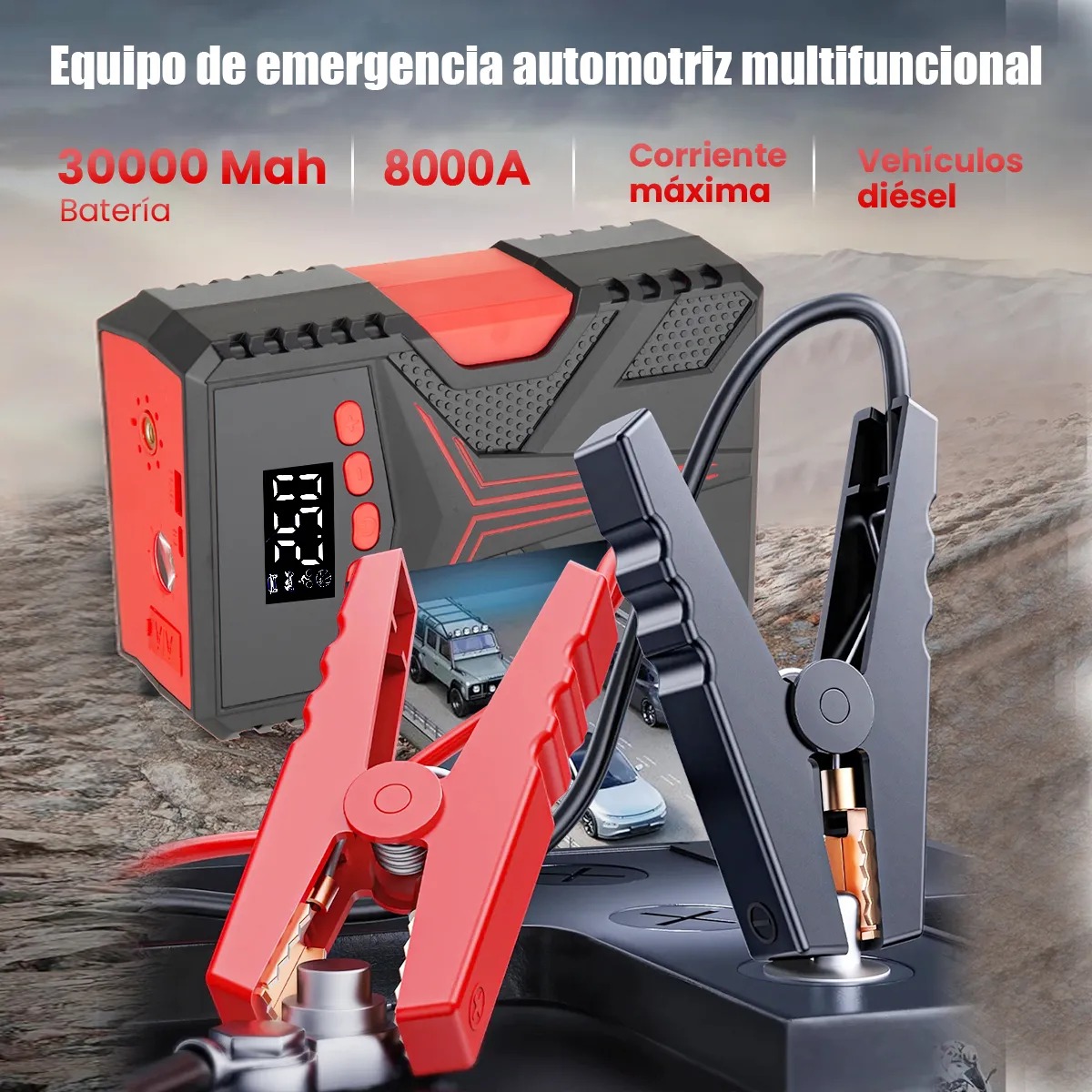 Arrancador De Baterias 8000a Cargador Coche Inflador 150psi